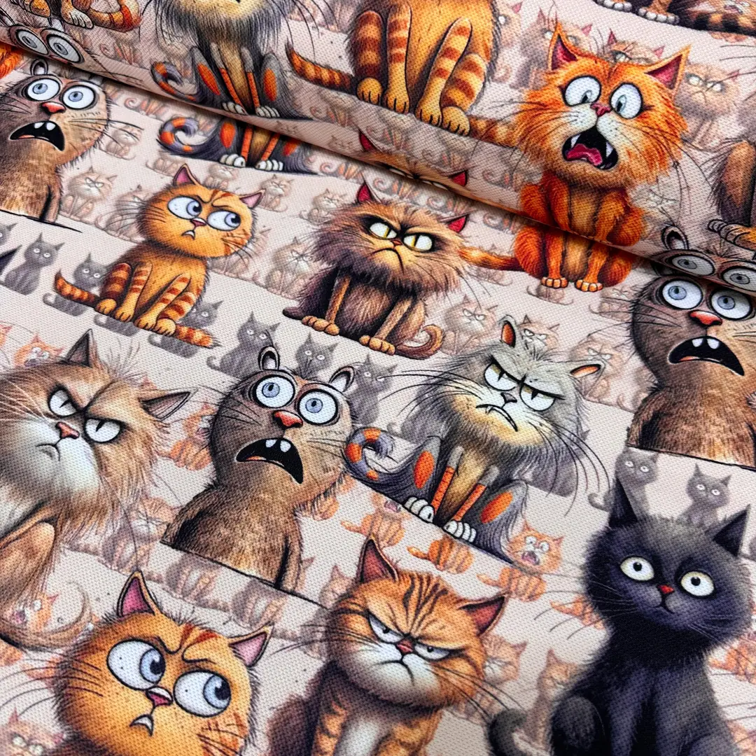 Binbir Surat Kediler Desenli Kırlent Yastık 50x30