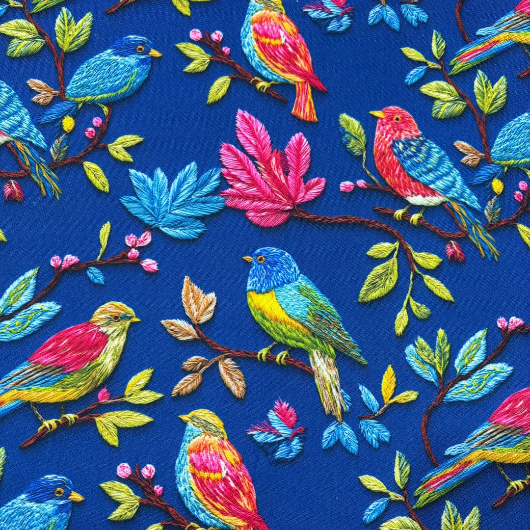 Colorful Birds Desenli Kırlent Yastık 50x30