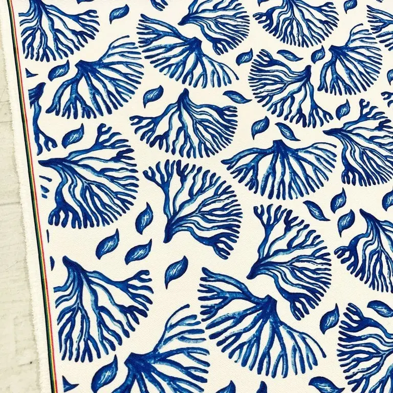 Saks Mavi Mercan Desenli Kırlent Yastık 50x30