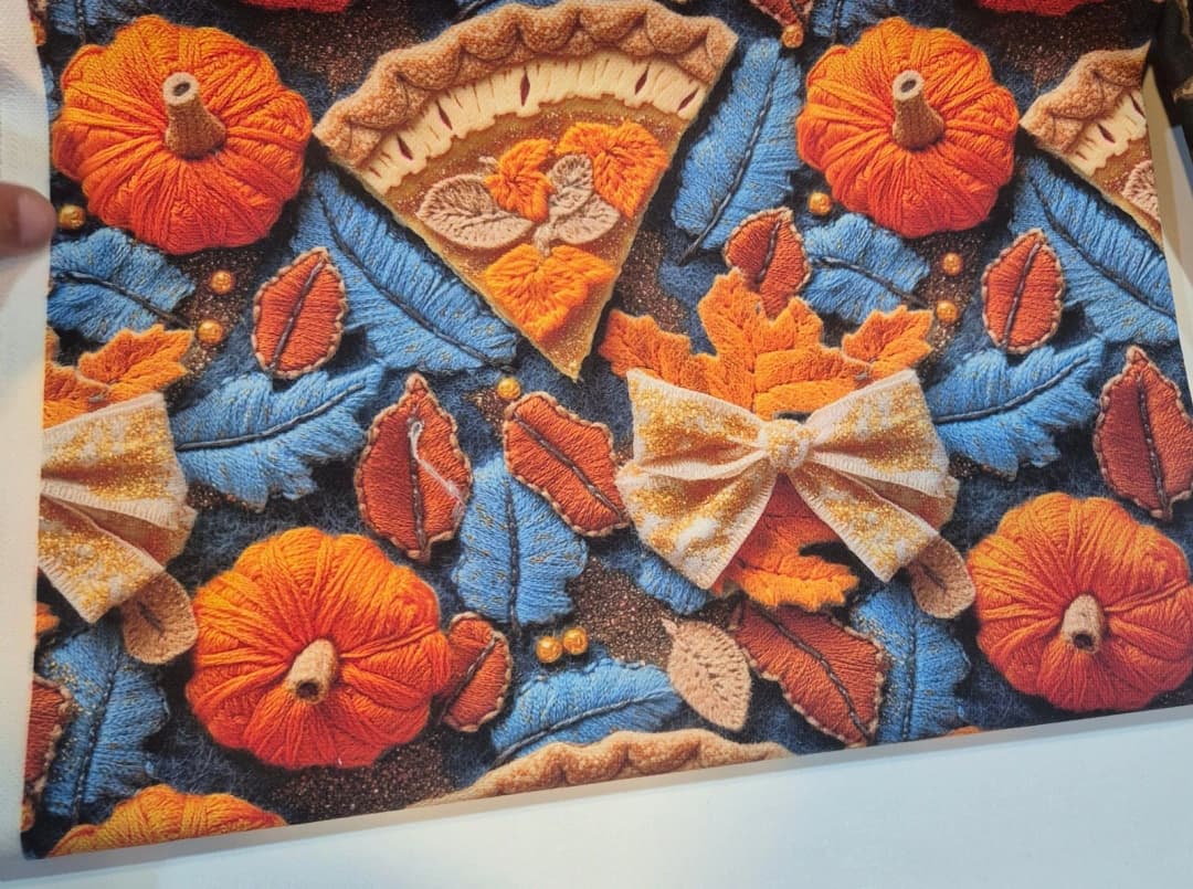 Balkabağı Hasadı Desenli Kırlent Yastık 50x30