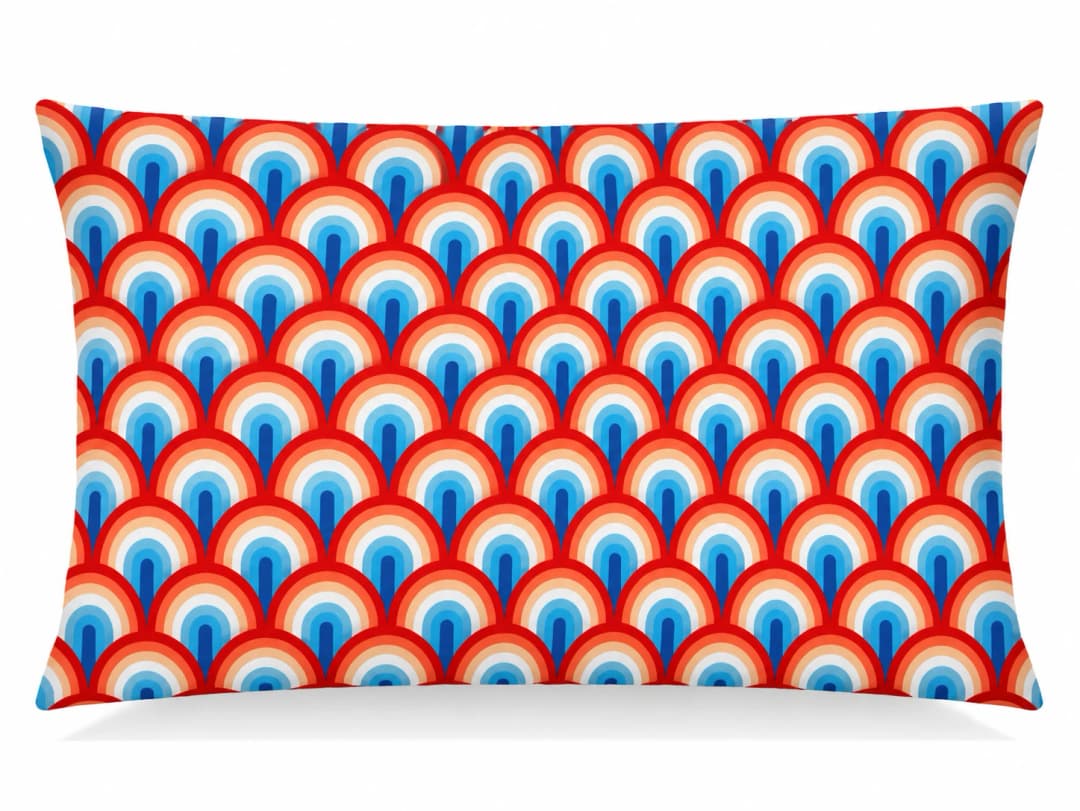 Renkli Gökkuşağı Desenli Kırlent Yastık 50x30
