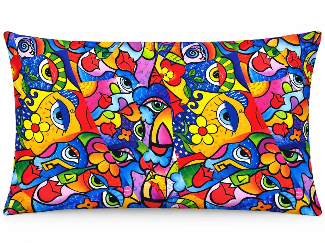 Gece Gözler Desenli Kırlent Yastık 50x30