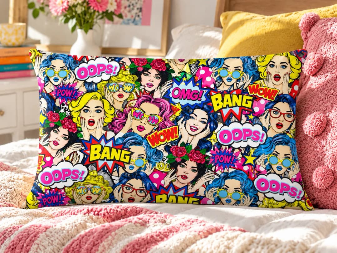 Wow Girls Desenli Kırlent Yastık 50x30