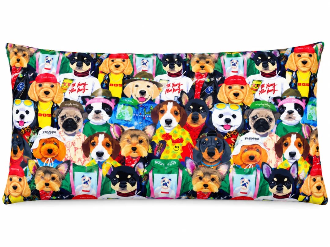 Köpekler Kulübü Desenli Kırlent Yastık 50x30