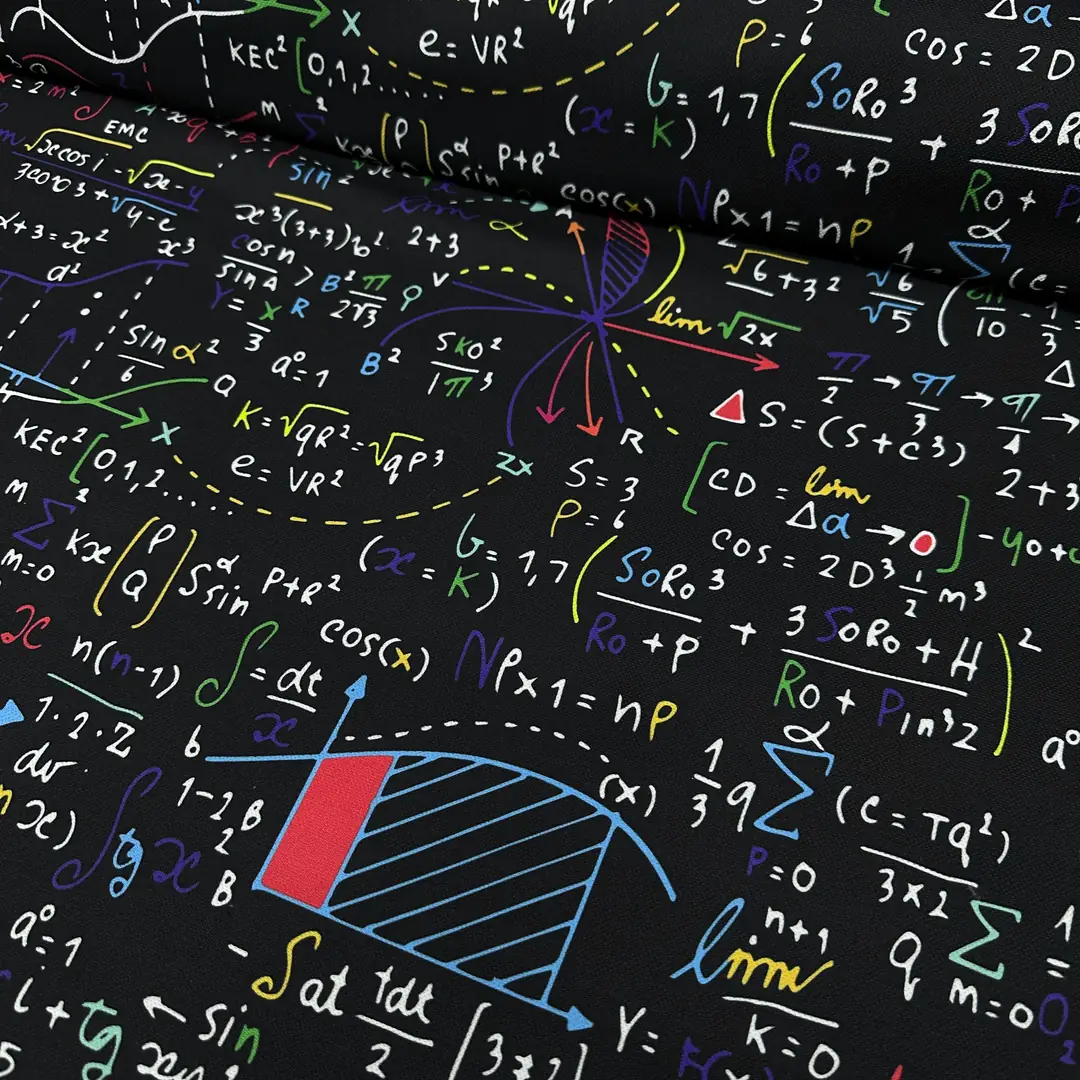 Calculus Matematik Desenli Dijital Baskı Omuz Çantası 50x45