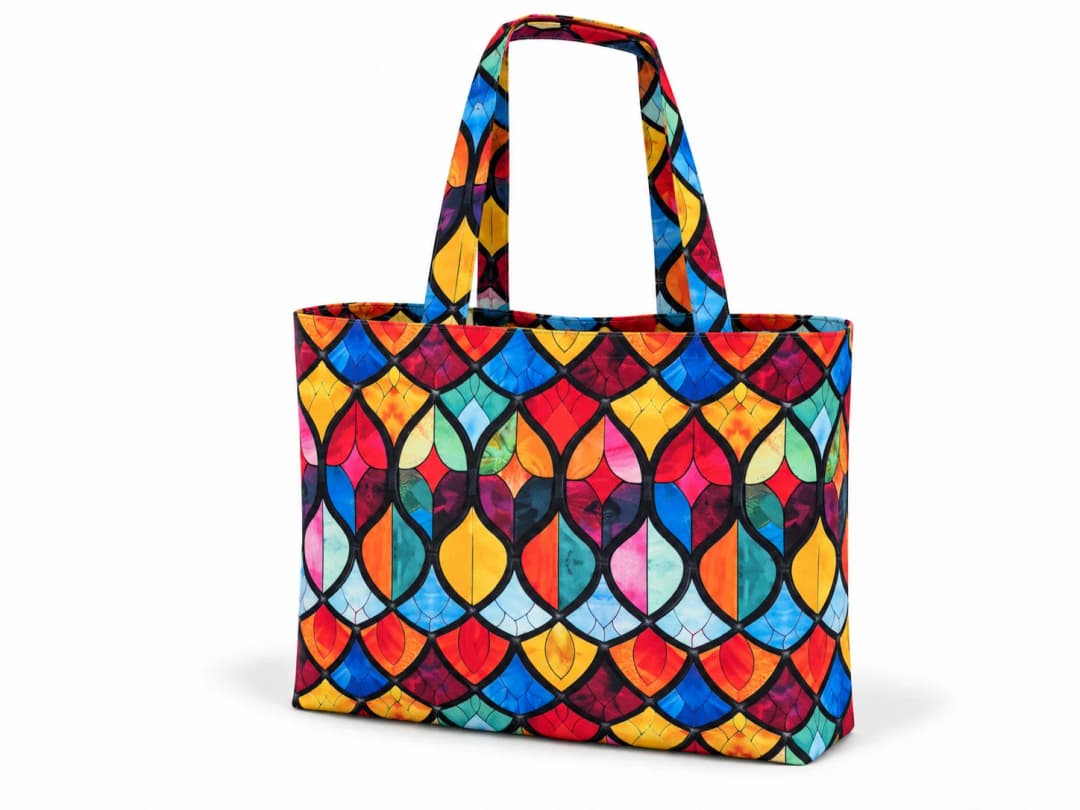 Ürün görseli: Vitray Desenli Dijital Baskı Omuz Çantası 50x45