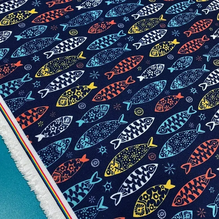 Patchwork Balıklar Desenli Kırlent Yastık 50x30