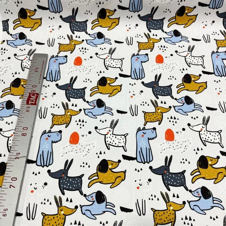 Zıplayan Köpekler Desenli Dijital Baskı Omuz Çantası 50x45
