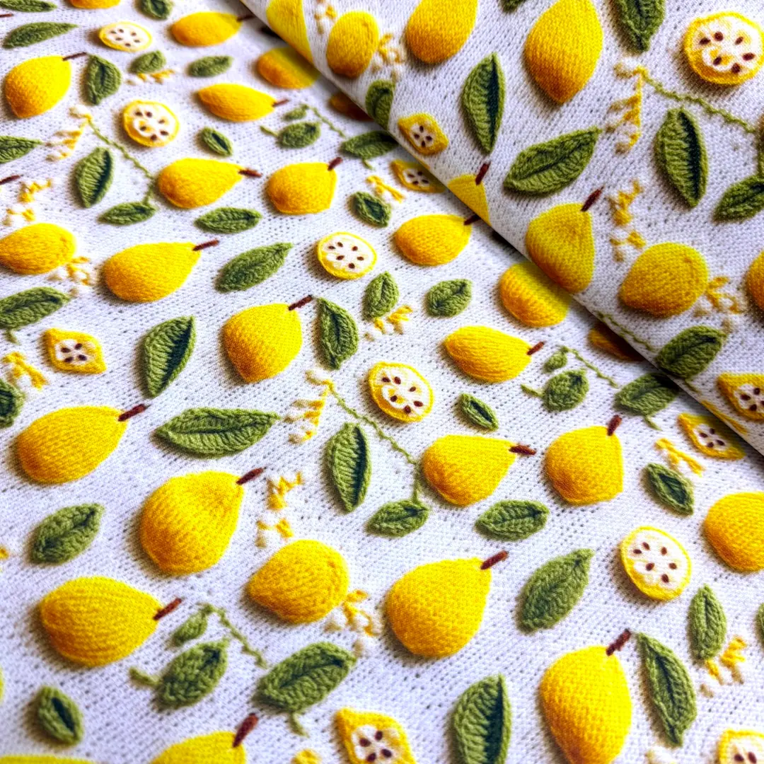 Nakış Limonlar Desenli Kırlent Yastık 50x30
