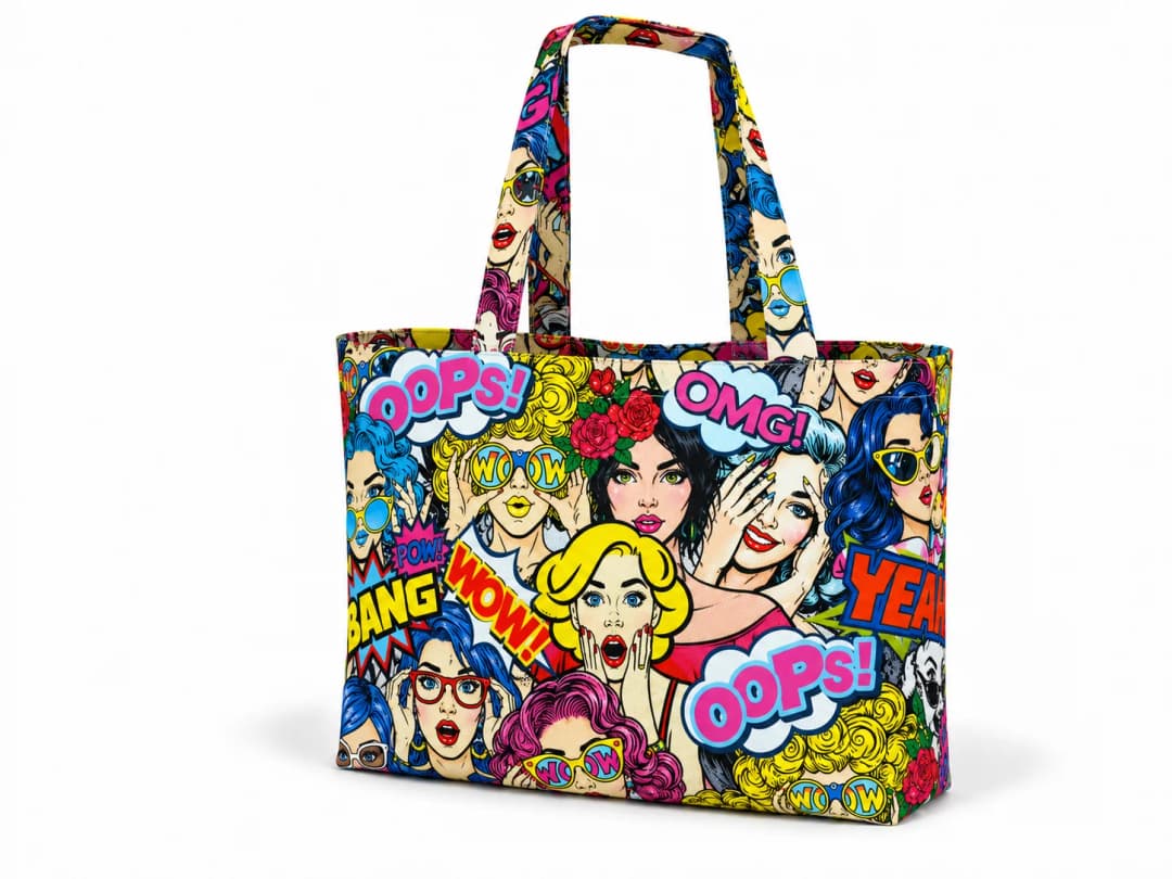 Wow Girls Desenli Dijital Baskı Omuz Çantası 50x45