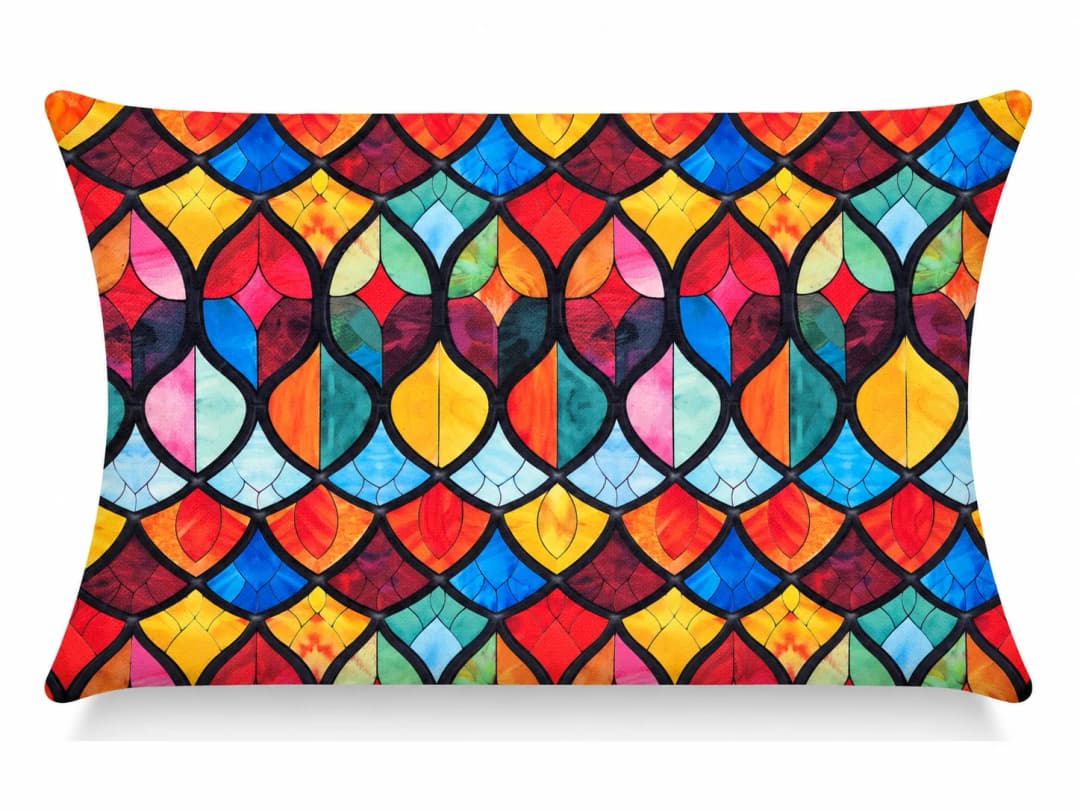Ürün görseli: Vitray Desenli Kırlent Yastık 50x30