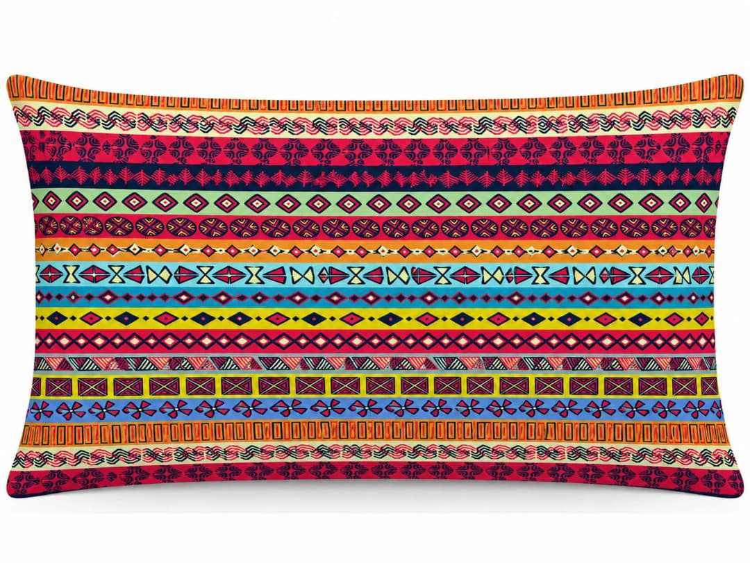Çizgili Kilim Desenli Kırlent Yastık 50x30