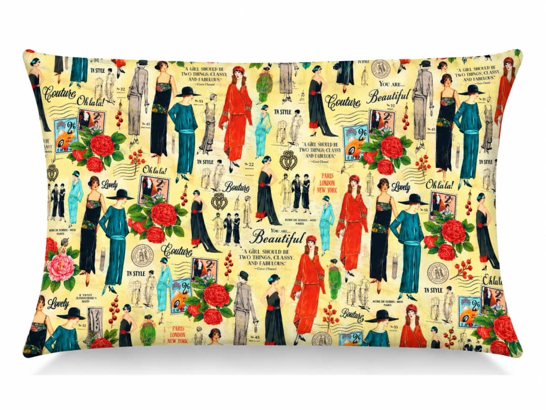 Vintage Moda Desenli Kırlent Yastık 50x30