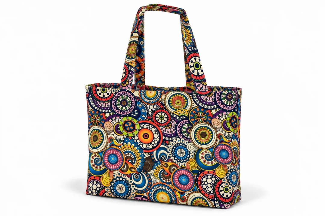 Çintemani Desenli Dijital Baskı Omuz Çantası 50x45