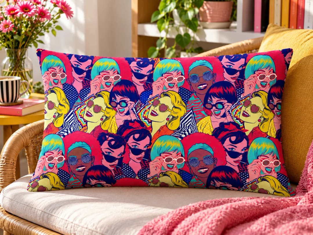 Paparazzi Girls Desenli Kırlent Yastık 50x30