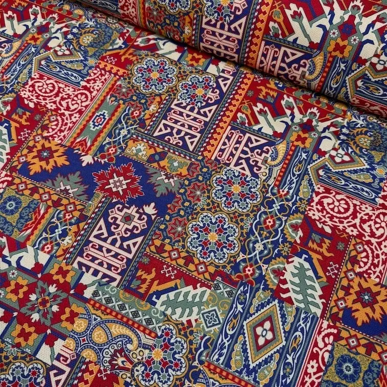 Etnik Seramik Desenleri Desenli Dijital Baskı Omuz Çantası 50x45