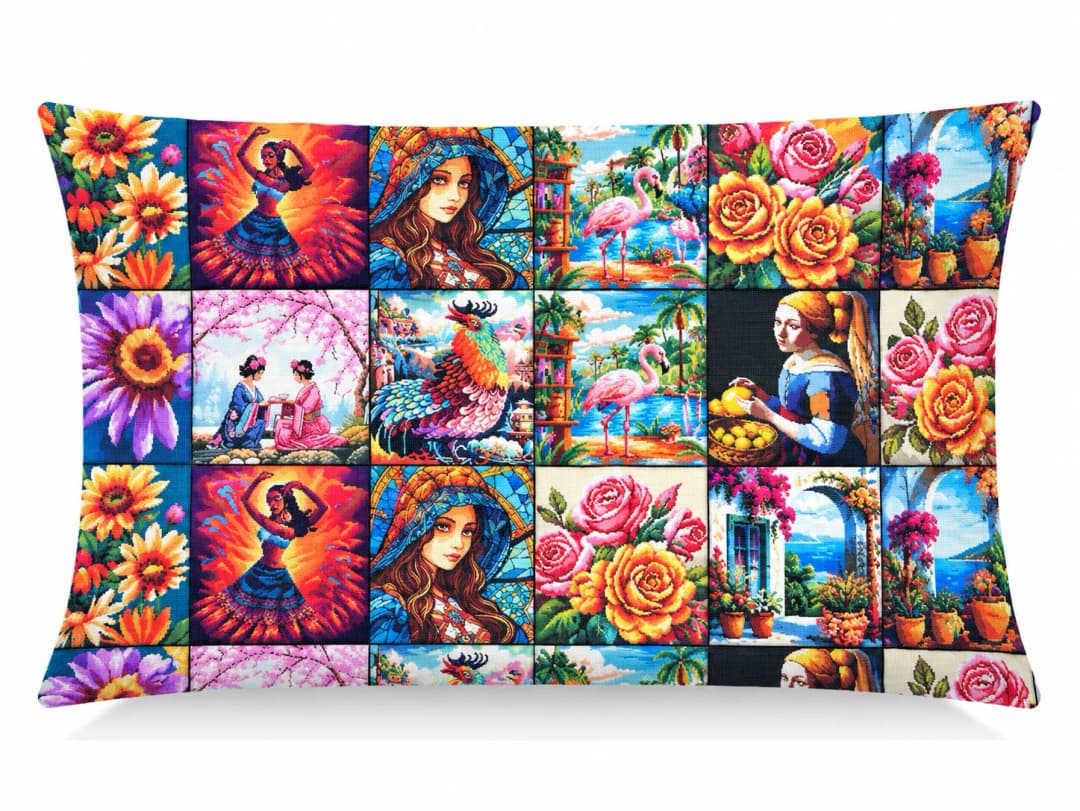 Sanat Dünyası Desenli Kırlent Yastık 50x30