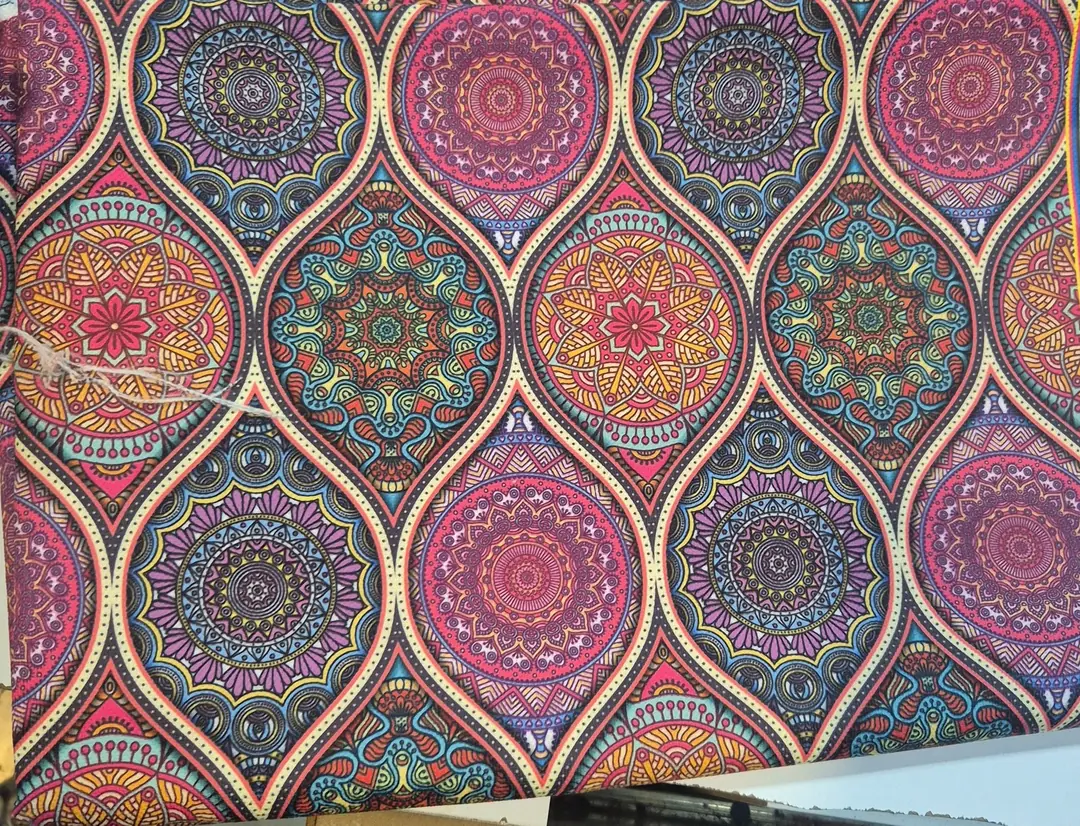 Pembe Mandala Damlaları Desenli Dijital Baskı Omuz Çantası 50x45