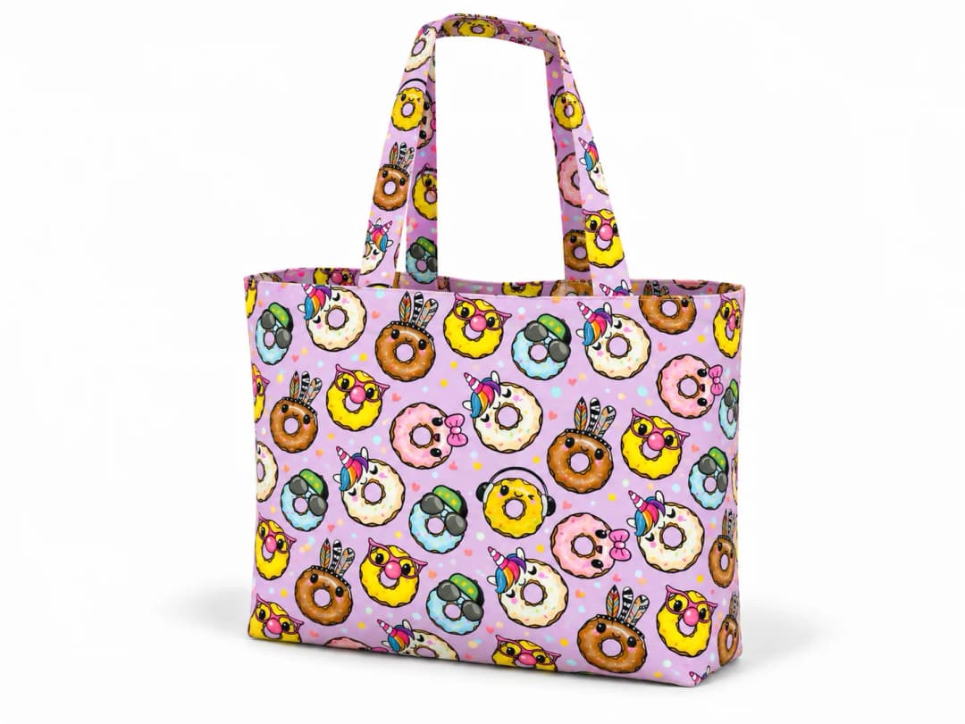 Little Donut Desenli Dijital Baskı Omuz Çantası 50x45