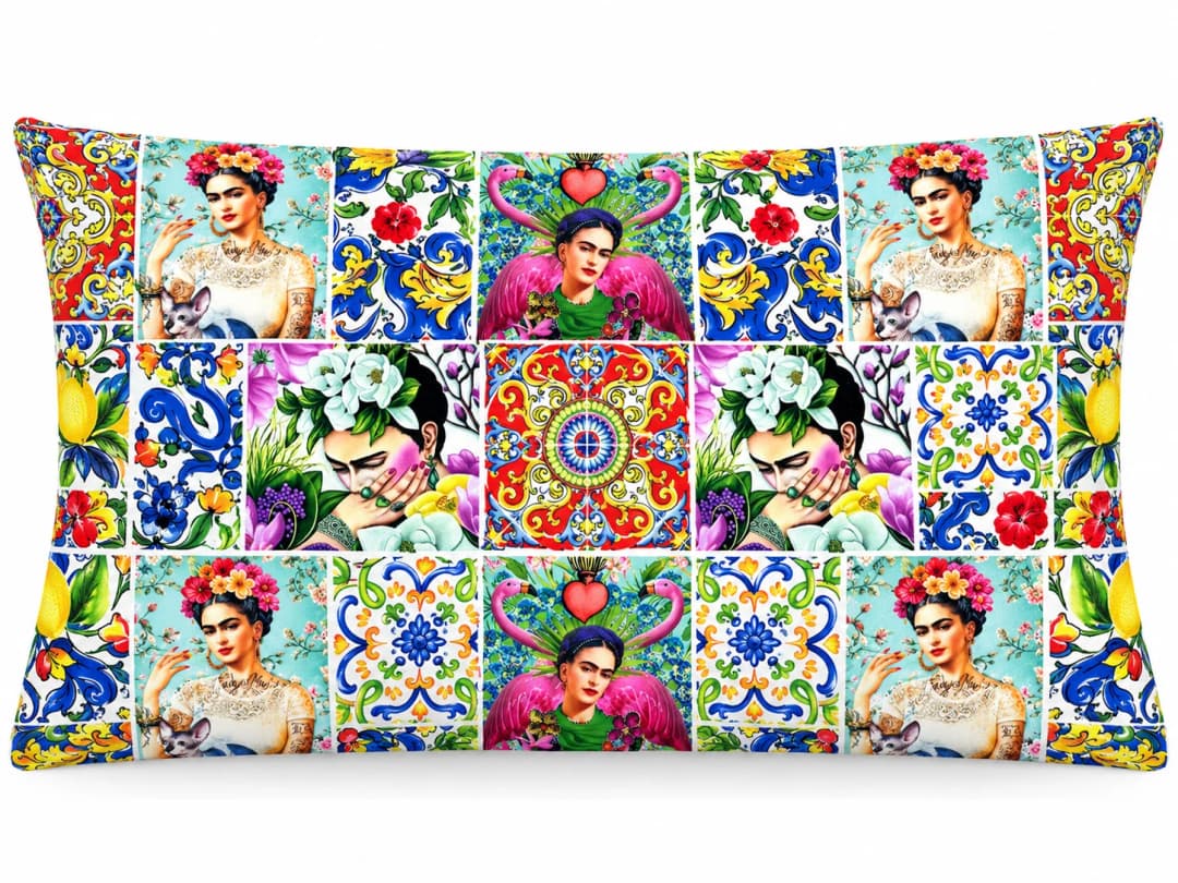 Frida Kahlo Seramik Desenli Kırlent Yastık 50x30