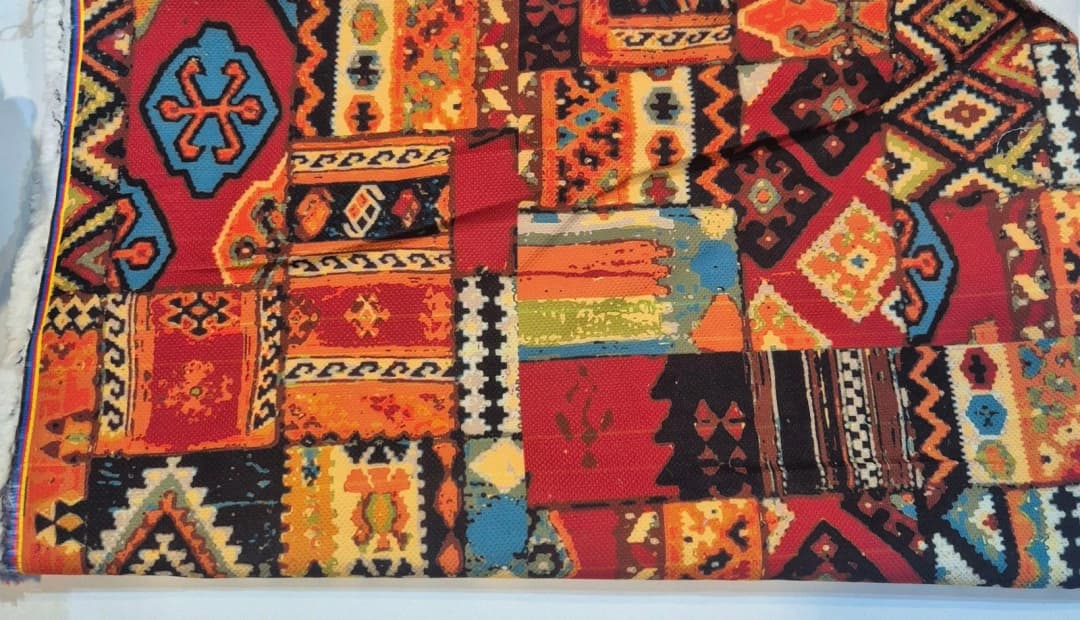 Turuncu Kilim Patchwork Desenli Kırlent Yastık 50x30