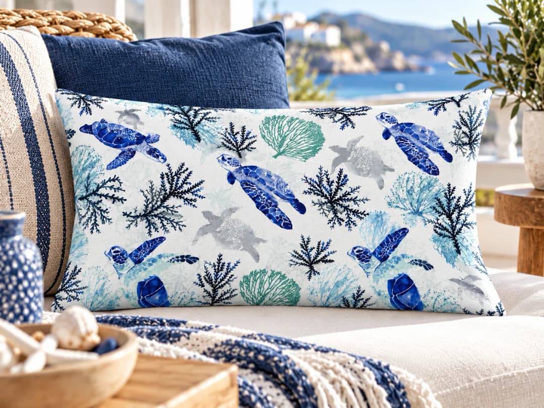 Caretta Desenli Kırlent Yastık 50x30