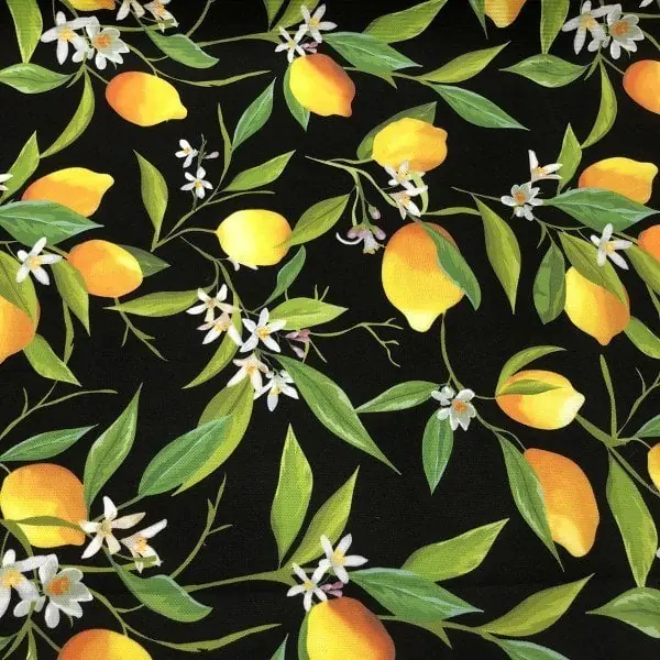 Kara Limon Ağacı Desenli Kırlent Yastık 50x30