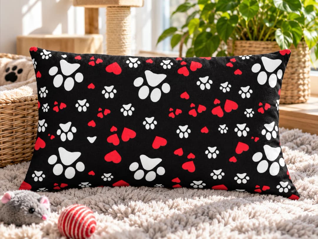 Patili Kalpler Desenli Kırlent Yastık 50x30