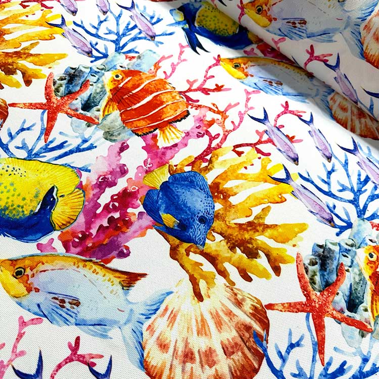 Akvaryum Desenli Dijital Baskı Omuz Çantası 50x45