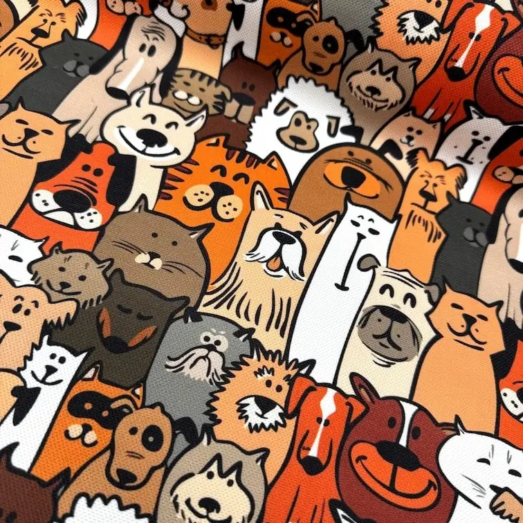 Küçük Tarçın Köpekler Desenli Kırlent Yastık 50x30