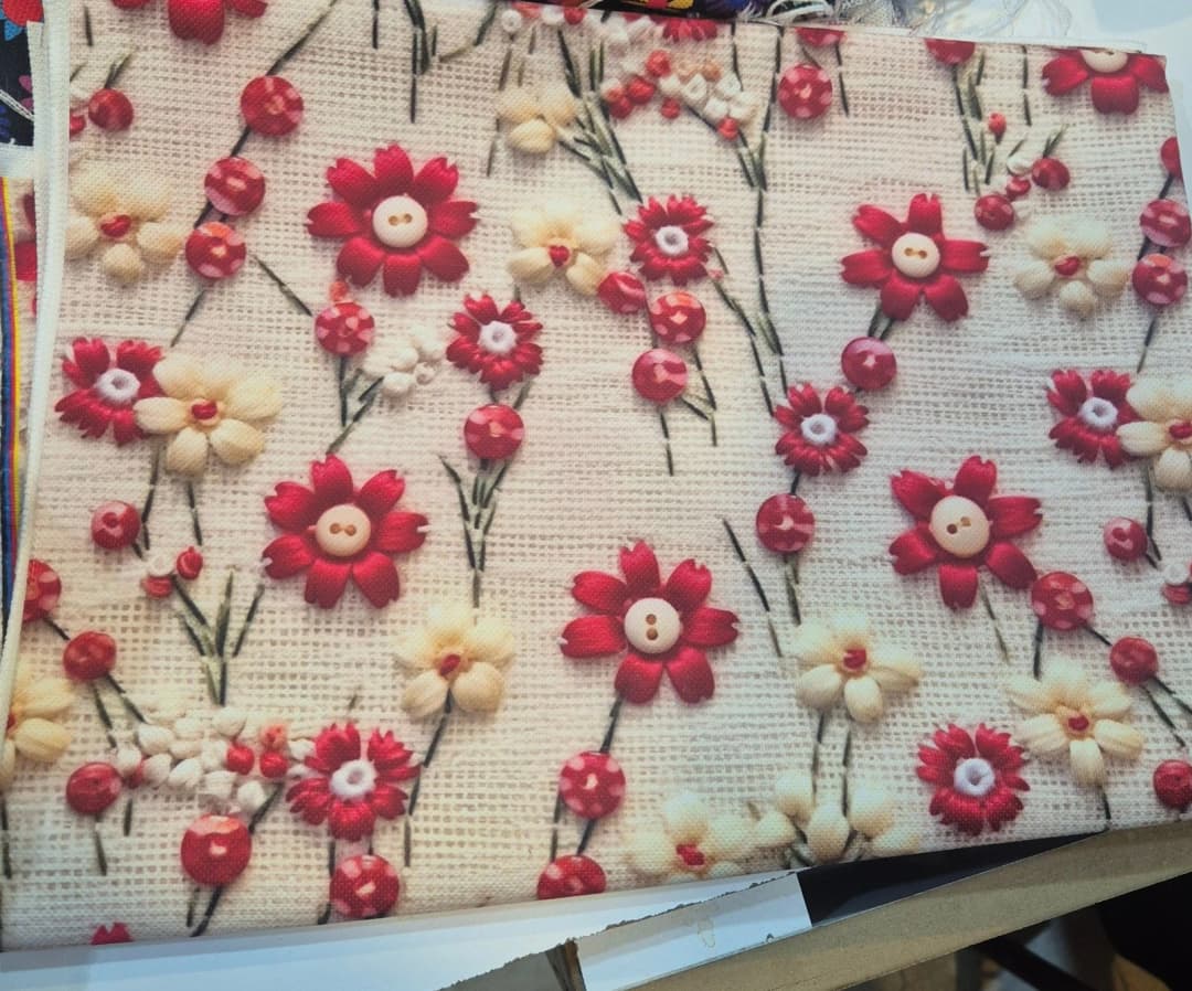 Kırmızı Çiçekli Dallar Desenli Kırlent Yastık 50x30