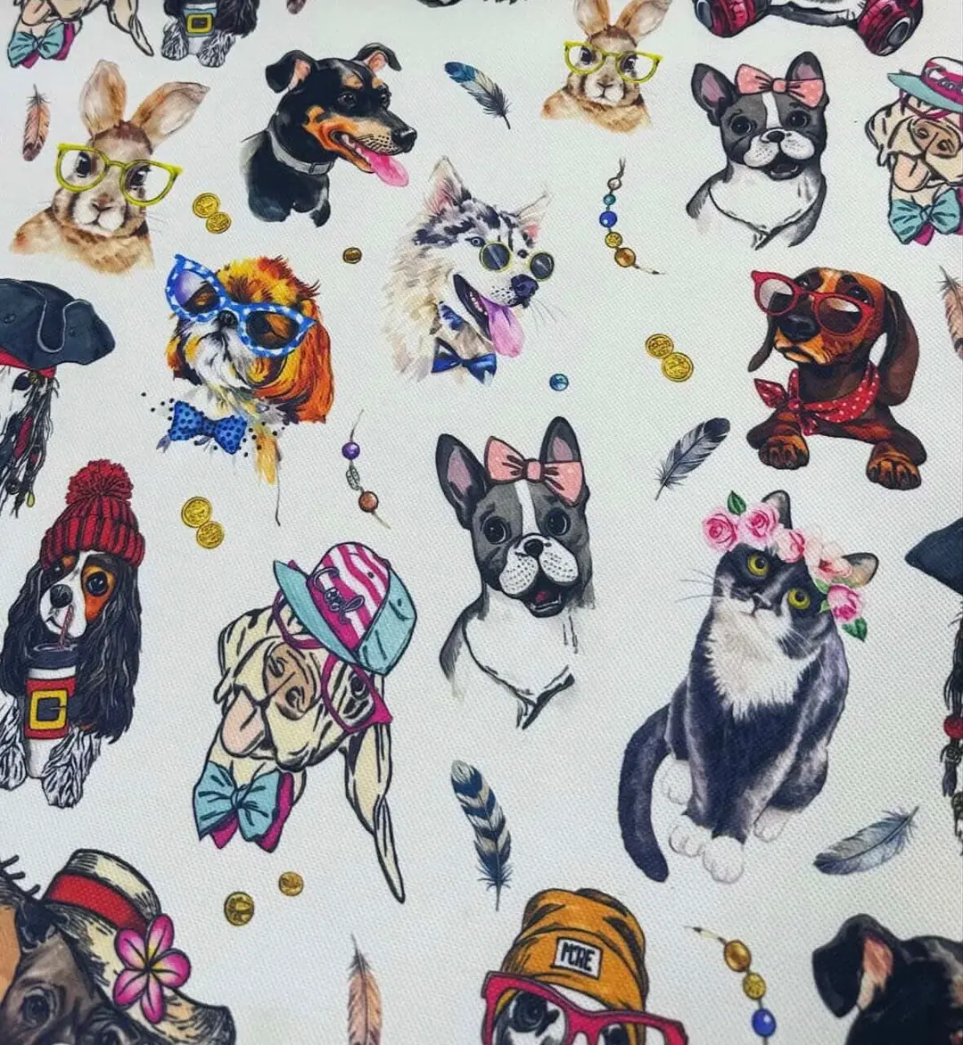 Süslü Köpekler Desenli Kırlent Yastık 50x30