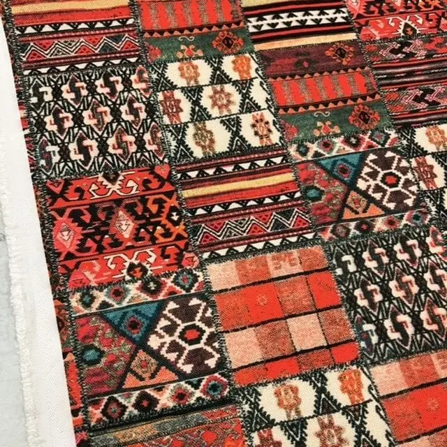 Turuncu Kilim Desenli Kırlent Yastık 50x30