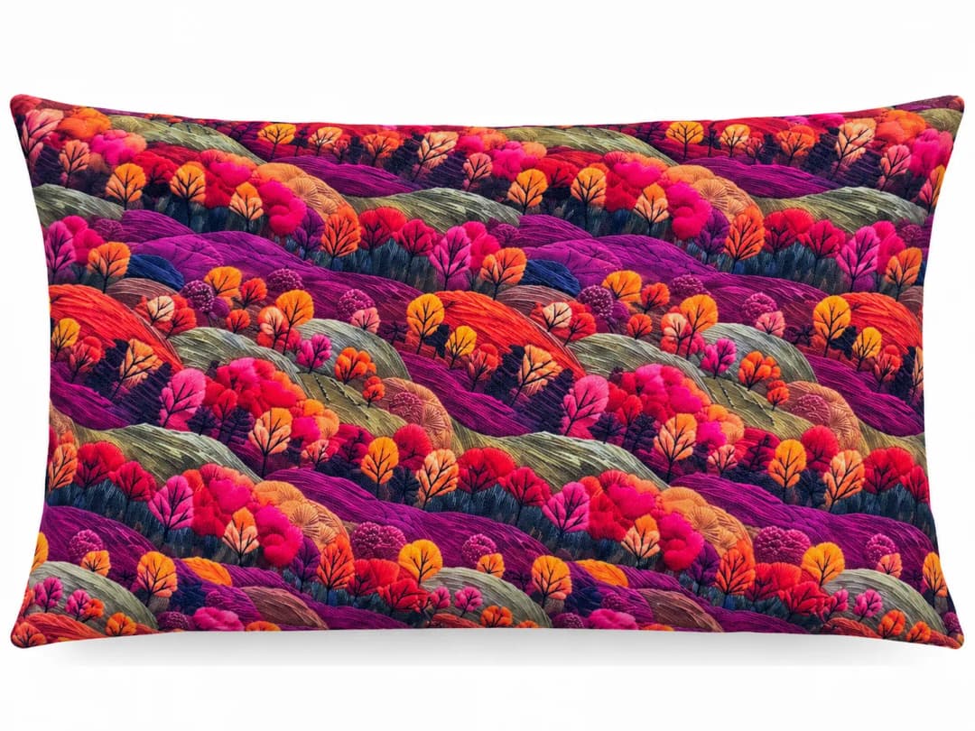 Günbatımı Tepeleri Desenli Kırlent Yastık 50x30