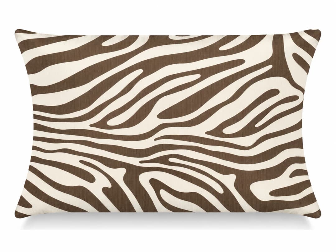 Ürün görseli: Kahverengi Zebra Desenli Kırlent Yastık 50x30