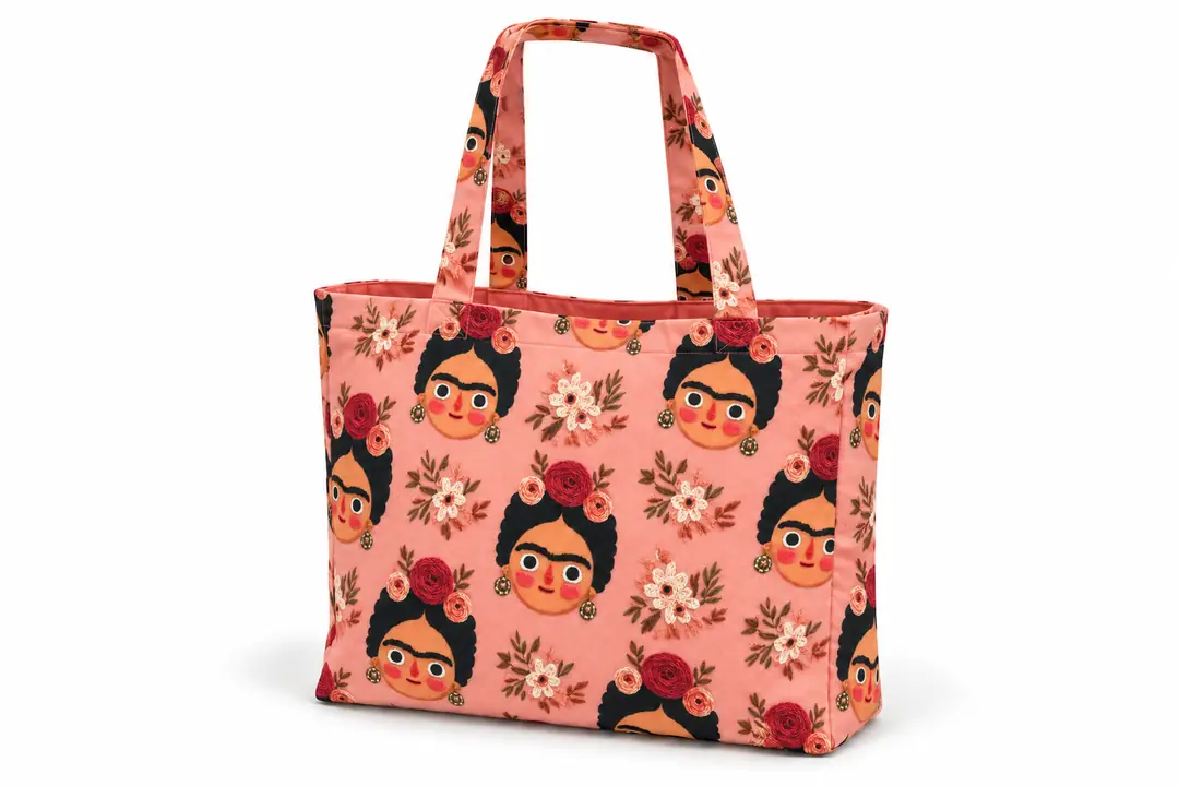 Frida Çiçekleri - Desenli Dijital Baskı Omuz Çantası 50×45 cm