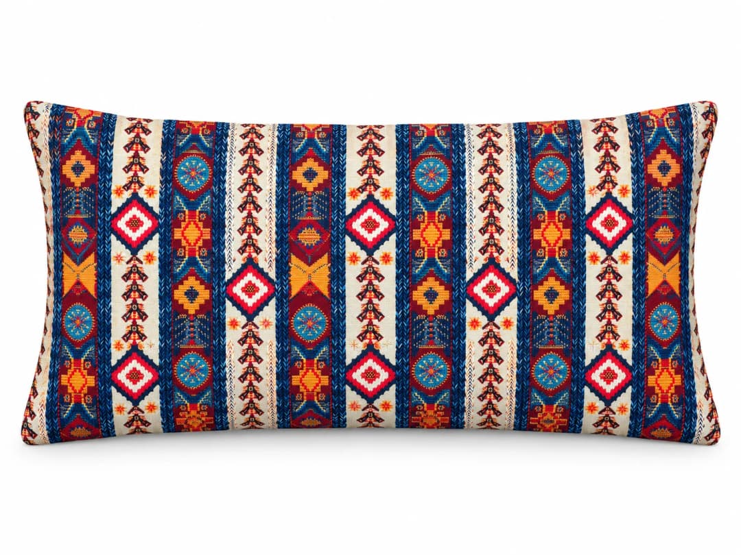 Rengarenk Kilim Desenli Kırlent Yastık 50x30
