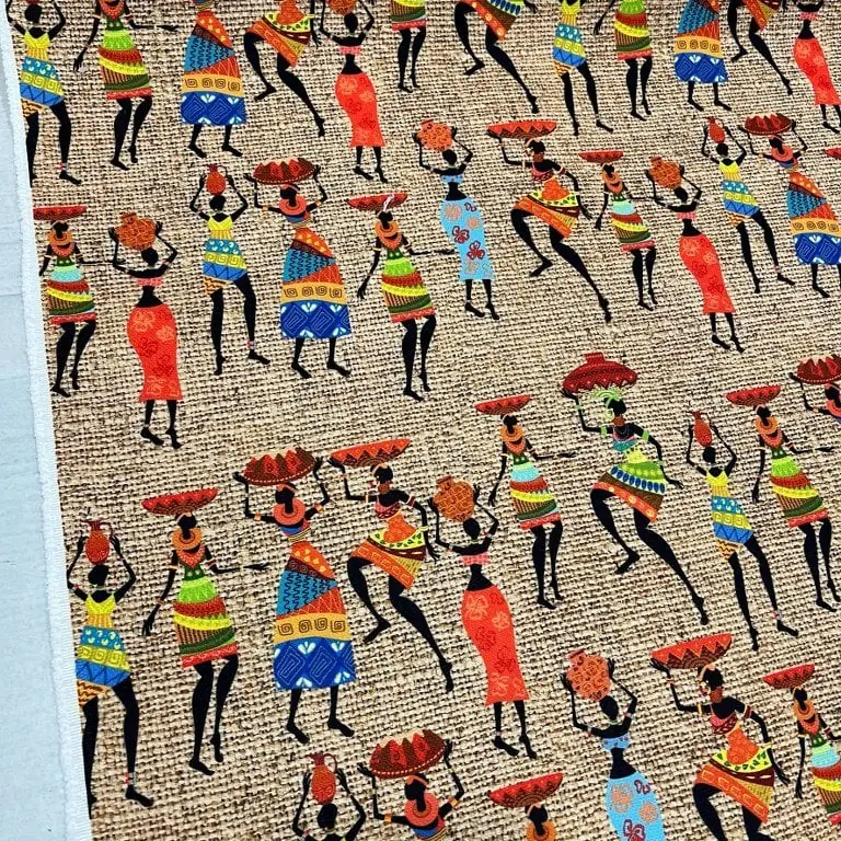 Jüt Afrikalı Kızlar Desenli Kırlent Yastık 50x30